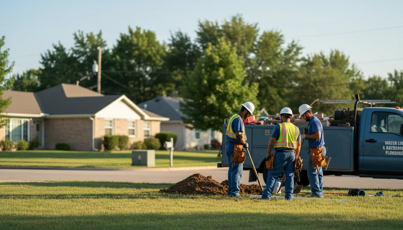 Residential water line and bathroom plumbing service in Campbell, OH